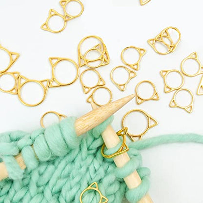 30PCS Cat Stitch Marker Knitting Stitch Markers Metal Crochet Markers Ring Crocheting Accessories for Weaving