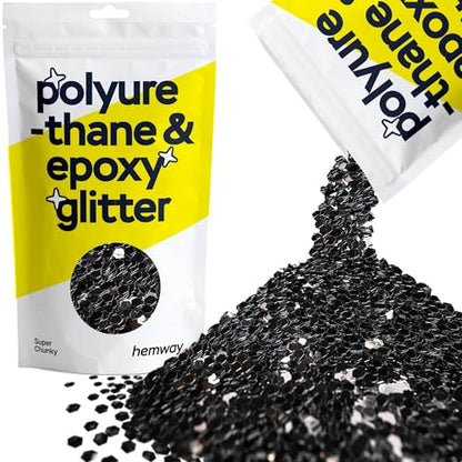 Resin Glitter Black 100g Super Chunky Polyurethane & Epoxy Glitter (3.5 Ounce)