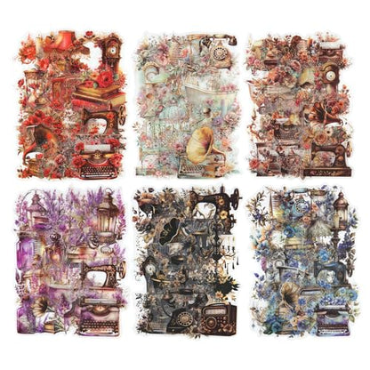 240Pcs PET Scrapbook Stickers Vintage Floral Designs for Scrapbooking DIY Crafts Waterproof Journaling Supplies Junk Journal Ephemera with Storage Organizer (240 Count)