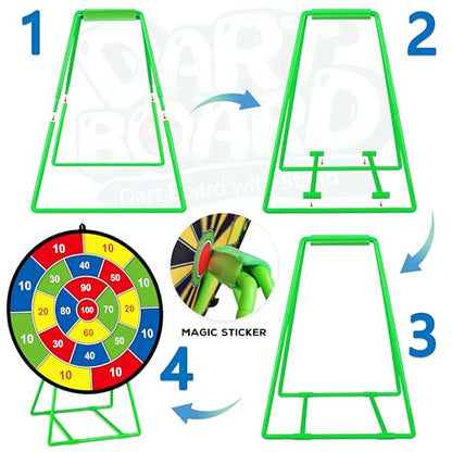 Large Dart Board for Kids with Stand (18 Count)