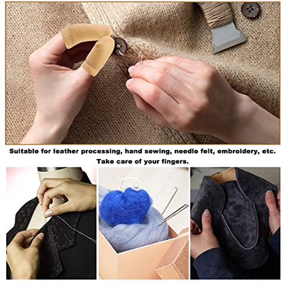2 Pairs Leather Finger Protector Leather Thimble