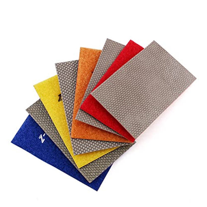 Diamond Abrasive Paper Sheets Diamond Sandpaper Nylon Back for Sanding Stone Glass Ceramic (4 Count)