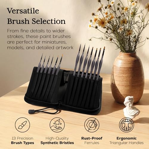 Miniature Paint Brushes Set of 13