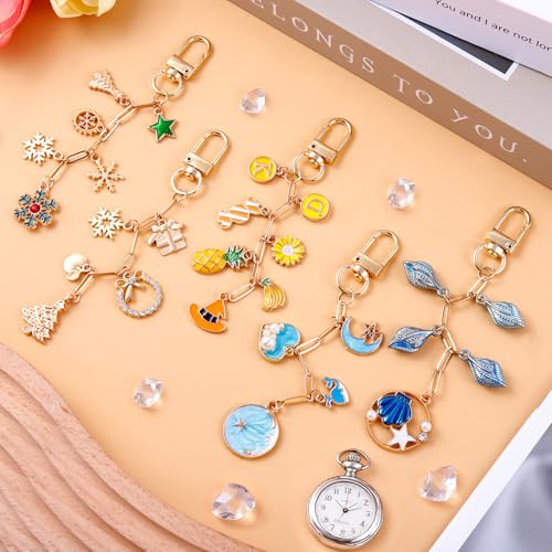 50Set Paperclip Keychain Making Kit with Gift Bags & Thank You Cards (50 Count)