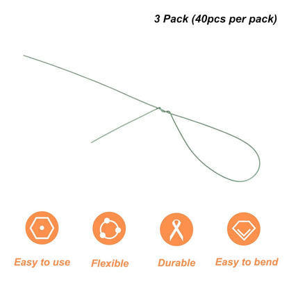 PATIKIL 32 Inch 24 Gauge Floral Stem Wire, 3 Pack/120 Pieces Bouquet Stem Paper Wrapped for DIY Crafts Flower Arrangements, Green