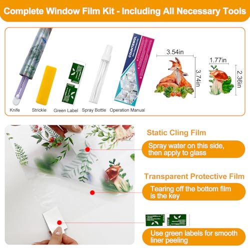 Privacy Window Films Stain Glass Cling No Glue Anti