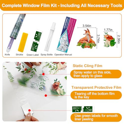 Privacy Window Films Stain Glass Cling No Glue Anti