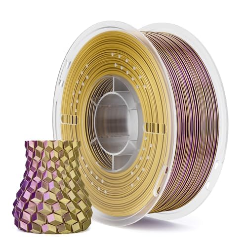 Silk PLA 3D Printer Filament 1.75mm Dual Color Yellow Purple 1KG