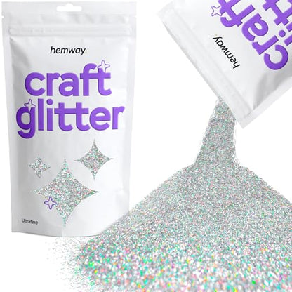 Craft Glitter Silver Holographic 100g Ultrafine Glitter (3.5 Ounce)