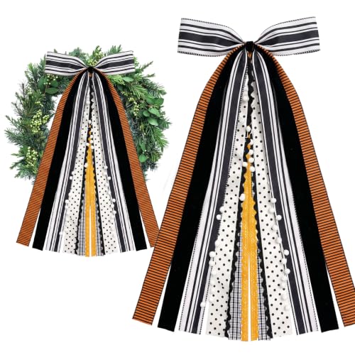Large Halloween Ribbon Bow for Wreath