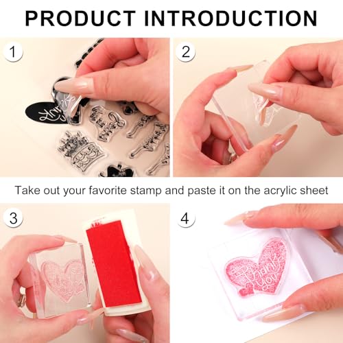 4 Sheets Sentiment Words Clear Stamps Greeting Words Happy Birthday Silicone Transparent Stamps for DIY Craft Card Making Scrapbooking Embossing Album Decor (4 Count)