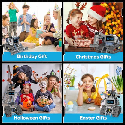 Robot Building Kit with Remote Control STEM Gift for Boys Age 6