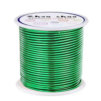12 Gauge(2mm) Aluminum Wire 35 Yards Anodized Metal Wire for Bonsai Armature Crafting Sculpting Jewelry Craft Making Beading Floral (Green, 12 Gauge) (105 Foot)