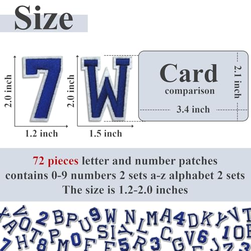 Letter and Number Iron On Patches (72 Count)
