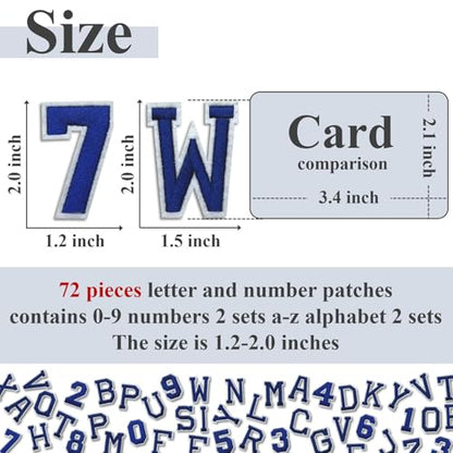 Letter and Number Iron On Patches (72 Count)