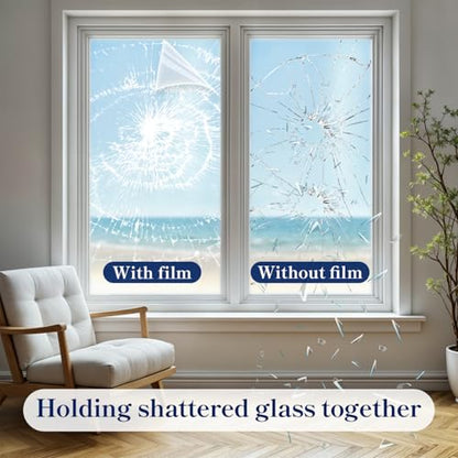 Window Security Film and Safety Premium 4 Mil Clear 17.4'' x 78.7''