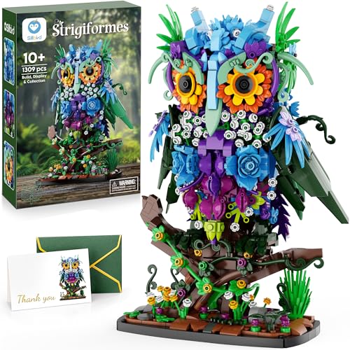 Flower Owl Building Sets for Adults Women