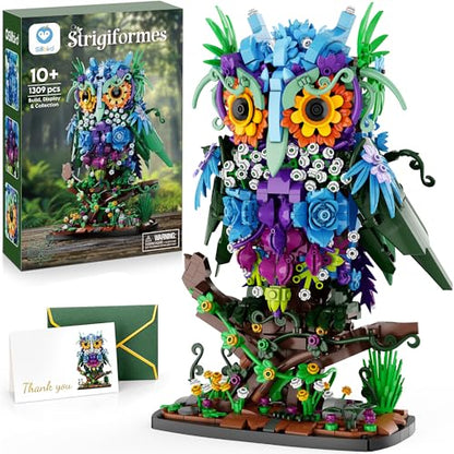 Flower Owl Building Sets for Adults Women
