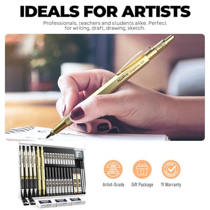 37PCS Gold Art Mechanical Pencil Set (6 Count)