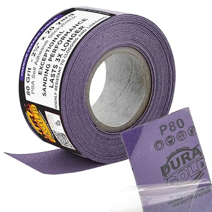 Premium 80 Grit PSA Purple Film Ceramic Longboard Sandpaper (60 Foot)