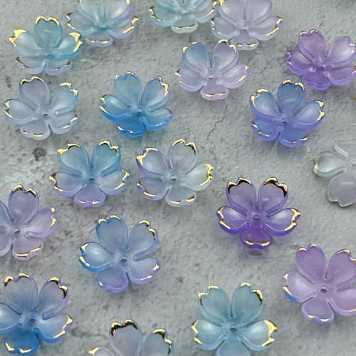 100pcs Acrylic Flower Beads (100 Count)