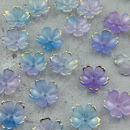 100pcs Acrylic Flower Beads (100 Count)