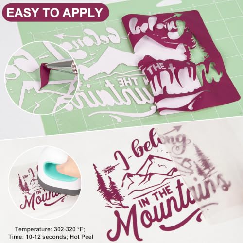 Maroon Heat Transfer Vinyl Roll 12" x12ft Matte HTV Vinyl