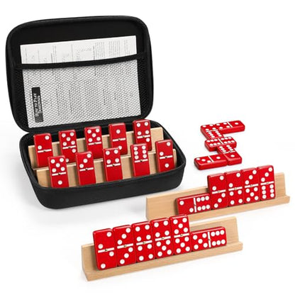 Jumbo Dominos Set for Adults with 4 Wooden Racks