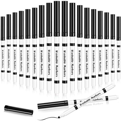 18 Pcs Line Washable Markers Black Fine Tip Markers for Kid