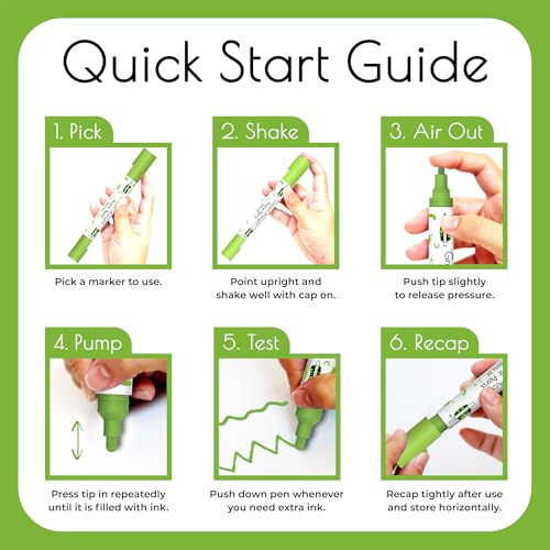 4 Acrylic Dual Tip Green Paint Pen Metallic for Wood