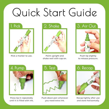 4 Acrylic Dual Tip Green Paint Pen Metallic for Wood