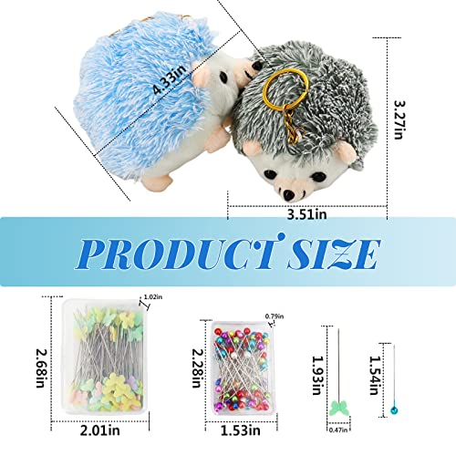 2 Hedgehog Sewing Pincushion with 200 Pieces Sewing Pins Set for Sewing DIY Projects (200 Count)