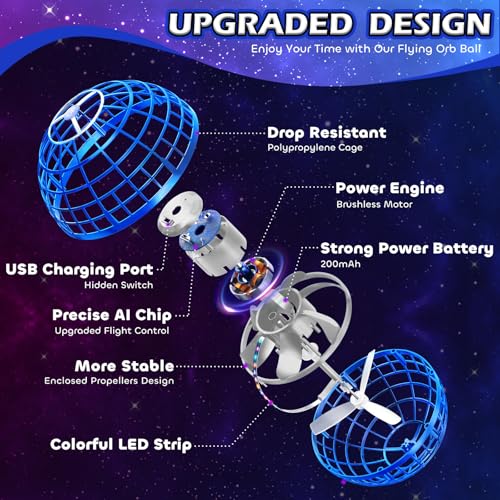Flying Orb Ball 2026 Toys Soaring Hover Boomerang Spinner Hand Controlled Mini Drone Cosmic Globe Spinning Kids Adults Outdoor Birthday Gift Cool Stuff for Boys Girls 6 7 8 9 10+ Year Old
