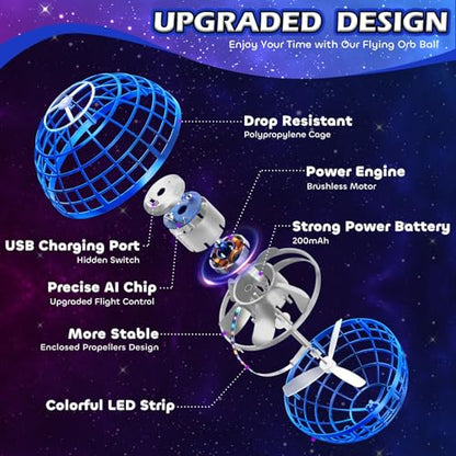 Flying Orb Ball 2026 Toys Soaring Hover Boomerang Spinner Hand Controlled Mini Drone Cosmic Globe Spinning Kids Adults Outdoor Birthday Gift Cool Stuff for Boys Girls 6 7 8 9 10+ Year Old