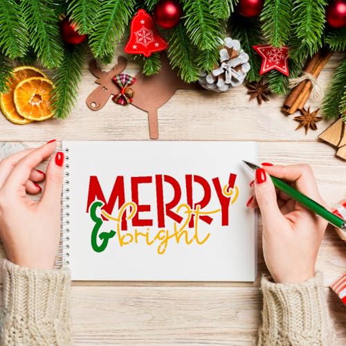 Christmas Stencils for Crafts Reusable 4" Holiday Stencils for Card Making (20 Count)