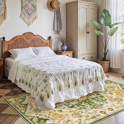 Reine Bohemian Floral Medallion Area Rug