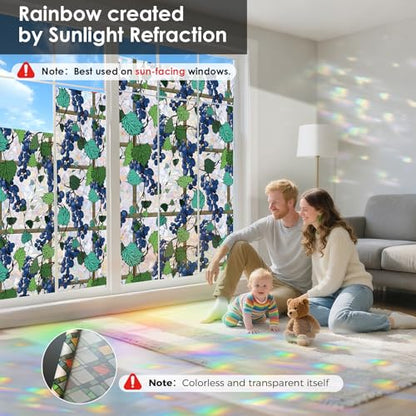 Rainbow 3D Window Stained Glass Privacy Film Decorative