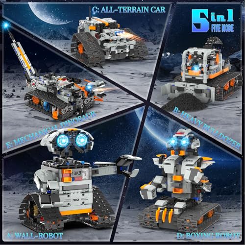 5in1 STEM Robot Building Kit for Kids 6 (688 Count)