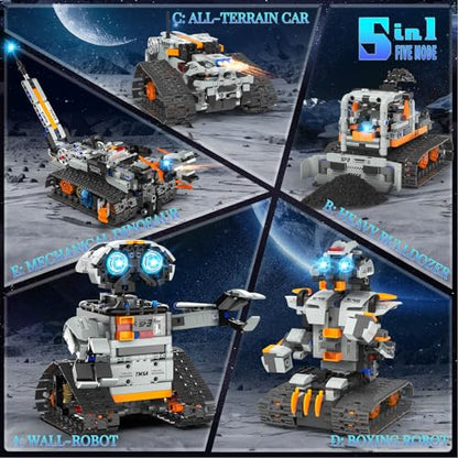 5in1 STEM Robot Building Kit for Kids 6 (688 Count)