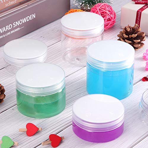 12 Pack 4 oz Plastic Container Jars with Lids Round Clear Travel Cosmetic Container Jars for Toiletries (12 Count)