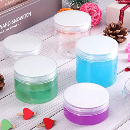 12 Pack 4 oz Plastic Container Jars with Lids Round Clear Travel Cosmetic Container Jars for Toiletries (12 Count)