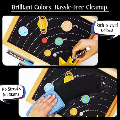 10 Extra Fine Tip Metallic Chalk Markers for Blackboard