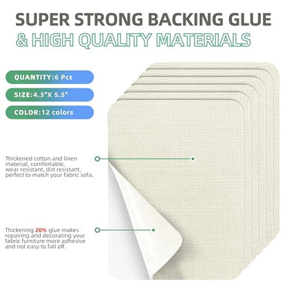 Coarse Linen Repair Patches (6 Count)
