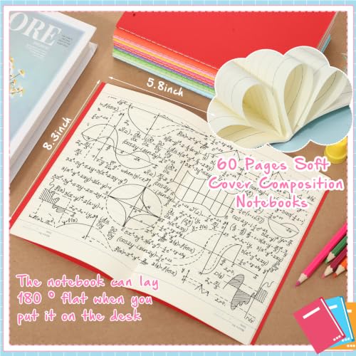 100 Pack A5 Composition Notebooks Bulk 5"x8" Notebooks