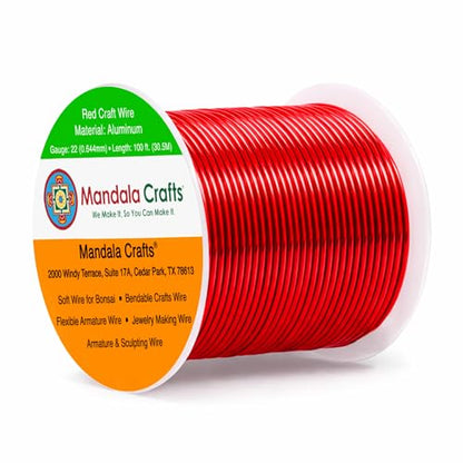 22 Gauge Red Anodized Aluminum Craft Wire