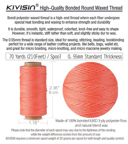 10 Year Popular Assorted Colors Round Waxed Thread (12 Color)