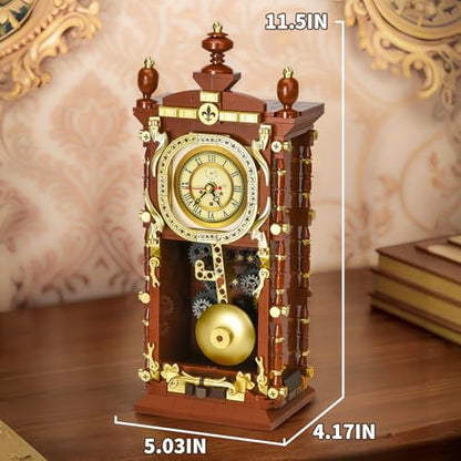 Mechanical Retro Clock Building Set Adults Teen Boy STEM Toys (751 Count)