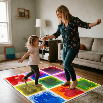 Liquid Sensory Floor Tiles for Kids Ages 3+ (6 Count)
