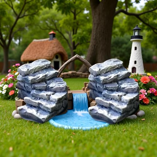 2 Pcs Curved Stone Steps Miniature Fairy Garden Accessories (2 Count)