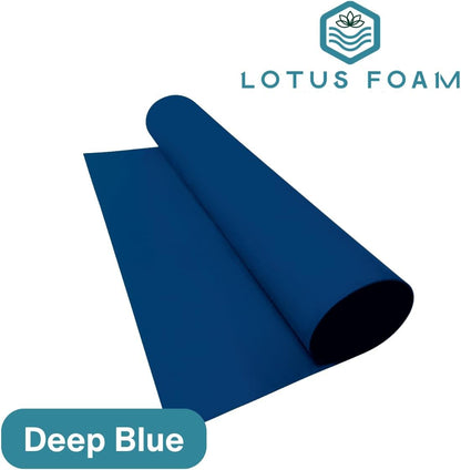 LotusFoam Large 3mm EVA Foam Sheet - 44"x 85" High Density Foam 130 kg/m3 for Cosplay, Costumes, Crafts, Flooring, Outdoor Use - 35 Colors (Deep Blue) - Deep Blue - Crafty Corner